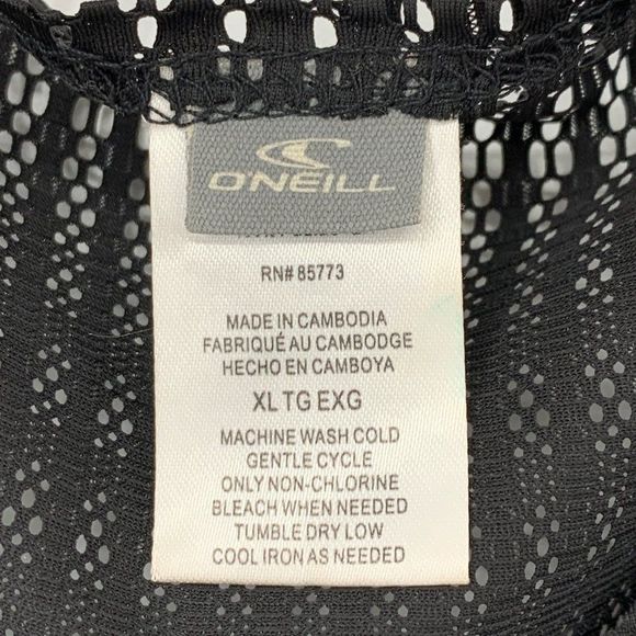 O'neill Swim Cover Size XL Net Black 3/4 sleeve Light weight v-neck 3271 - Picture 10 of 14